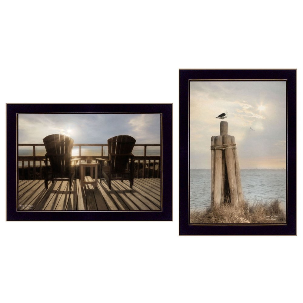 Set Of Two By The Sea 1 Black Framed Wall Art