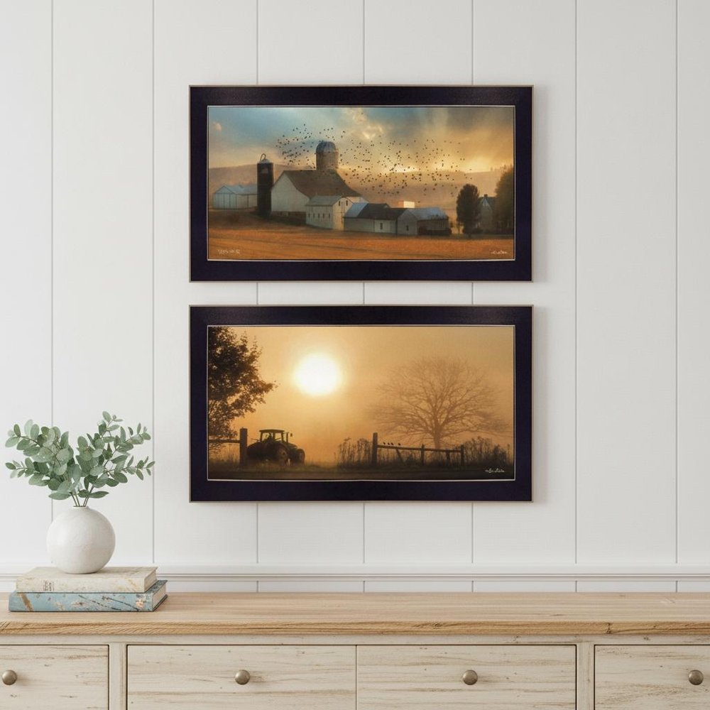 Set Of Two Light of a New Day 1 Black Framed Print Wall Art