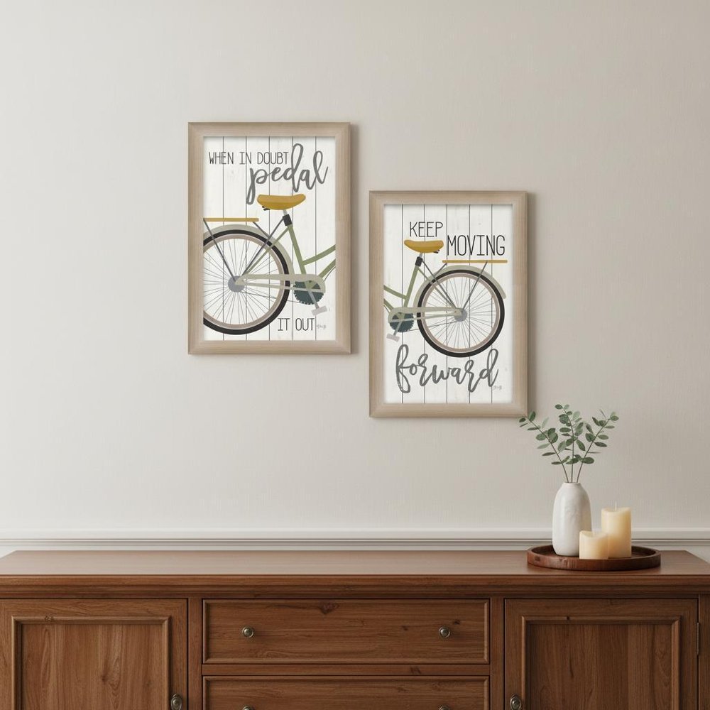 Set Of Two Pedal it Out 1 Brown Framed Print Wall Art