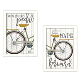 Set Of Two Pedal it Out 3 White Framed Print Wall Art