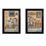 Set Of Two Where Family and Friends Gather II 1 Black Framed Print Wall Art