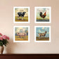 Set Of Four Farm Animals 2 White Framed Print Wall Art