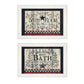 Set Of Two Hot Bath 6 White Framed Print Bathroom Wall Art