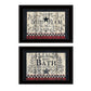 Set Of Two Hot Bath 8 Black Framed Print Bathroom Wall Art
