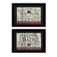 Set Of Two Hot Bath 8 Black Framed Print Bathroom Wall Art