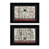 Set Of Two Hot Bath 8 Black Framed Print Bathroom Wall Art