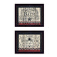 Set Of Two Hot Bath 9 Black Framed Print Bathroom Wall Art