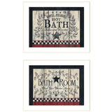Set Of Two Hot Bath 10 White Framed Print Bathroom Wall Art