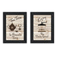 Set Of Two Enjoy Tea Time 1 Black Framed Print Kitchen Wall Art
