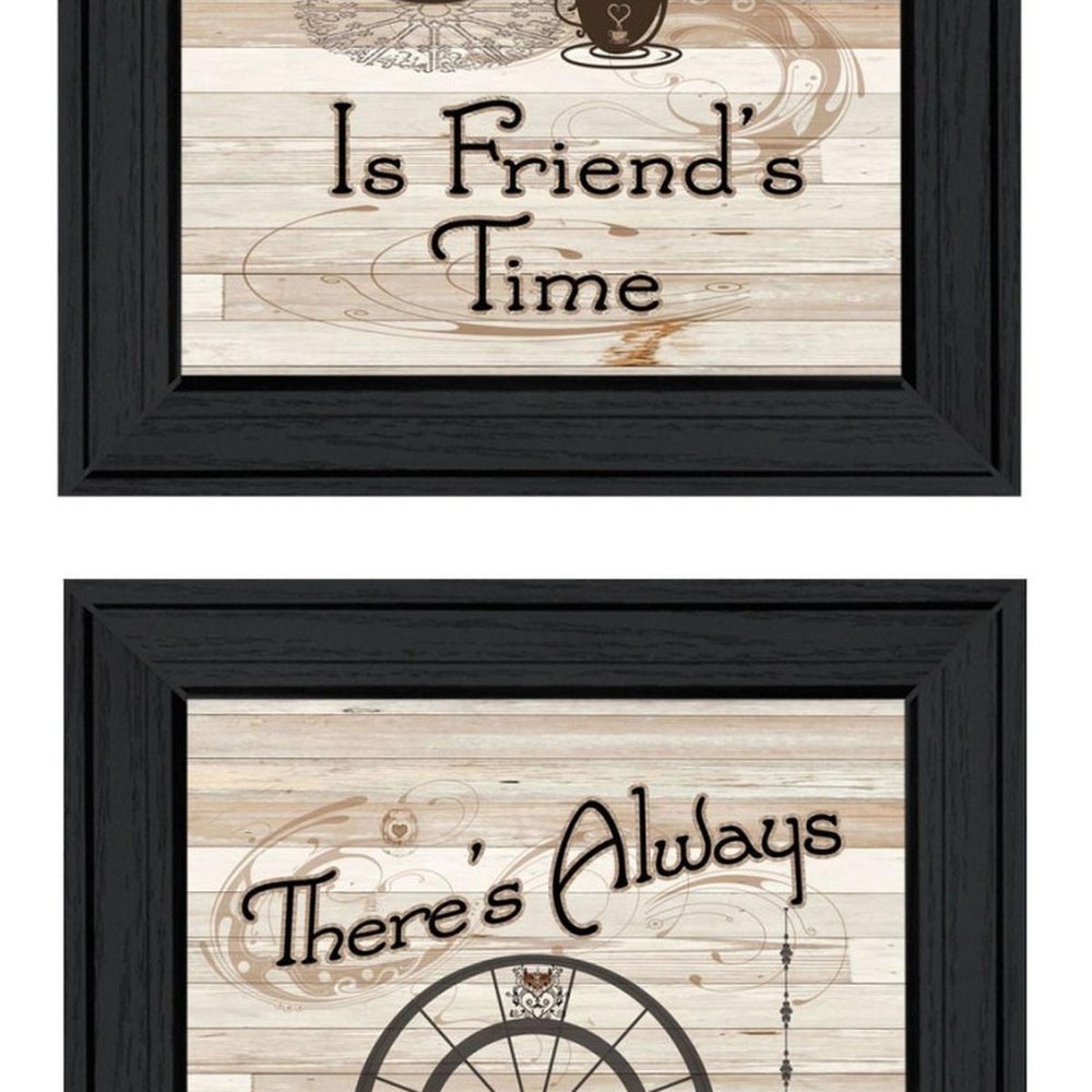 Set Of Four Friendship 1 Black Framed Print Kitchen Wall Art