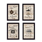 Set Of Four Friendship 2 Black Framed Print Kitchen Wall Art