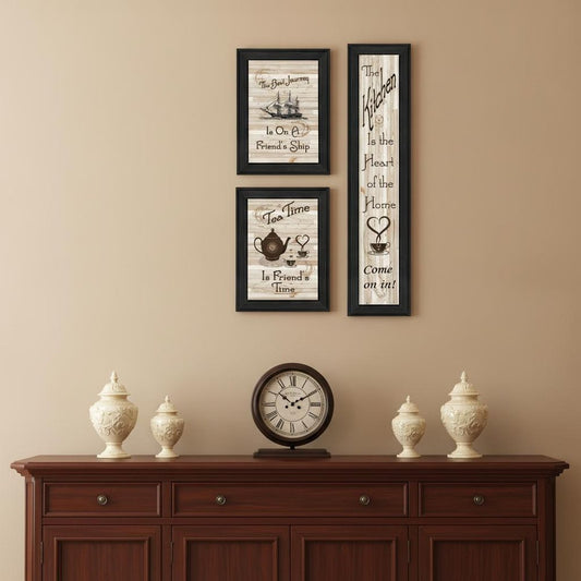 Set Of Three The Kitchen Collection II 3 Black Framed Print Kitchen Wall Art