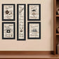 Set Of Five Kitchen Friendship 2 Black Framed Print Kitchen Wall Art