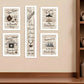 Set Of Five Kitchen Friendship 2 Black Framed Print Kitchen Wall Art