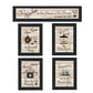 Set Of Five Kitchen Friendship Collection II 2 Black Framed Print Kitchen Wall Art