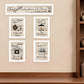 Set Of Five Kitchen Friendship Collection II 4 White Framed Print Kitchen Wall Art