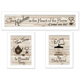 Set Of Three Kitchen Friendship Collection III 2 White Framed Print Kitchen Wall Art