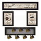 Set Of Four Kitchen Collection IV with Seven Peg Mug Rack 3 Black Framed Kitchen Wall Art