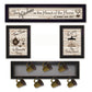 Set Of Four Kitchen Collection IV with Seven Peg Mug Rack 3 Black Framed Kitchen Wall Art