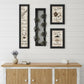 Set Of Four Kitchen Collection V with Seven Peg Mug Rack 2 Black Framed Print Kitchen Wall Art