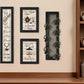 Set Of Four Kitchen Collection V with Seven Peg Mug Rack 2 Black Framed Print Kitchen Wall Art