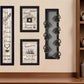 Set Of Four Kitchen Collection VII with Seven Peg Mug Rack 3 Black Framed Print Kitchen Wall Art