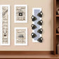 Set Of Four Kitchen Collection VII with Seven Peg Mug Rack 2 Black Framed Print Kitchen Wall Art