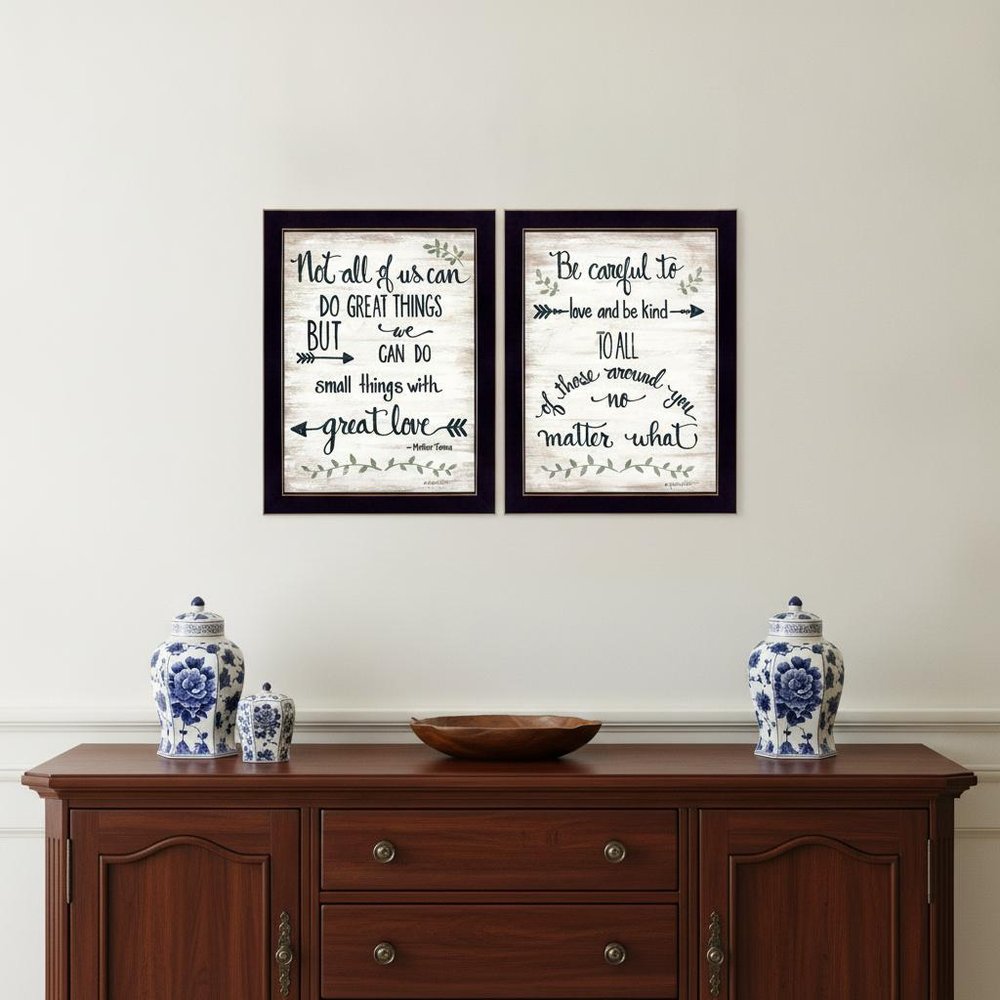 Set Of Two Great Love 1 Black Framed Print Wall Art