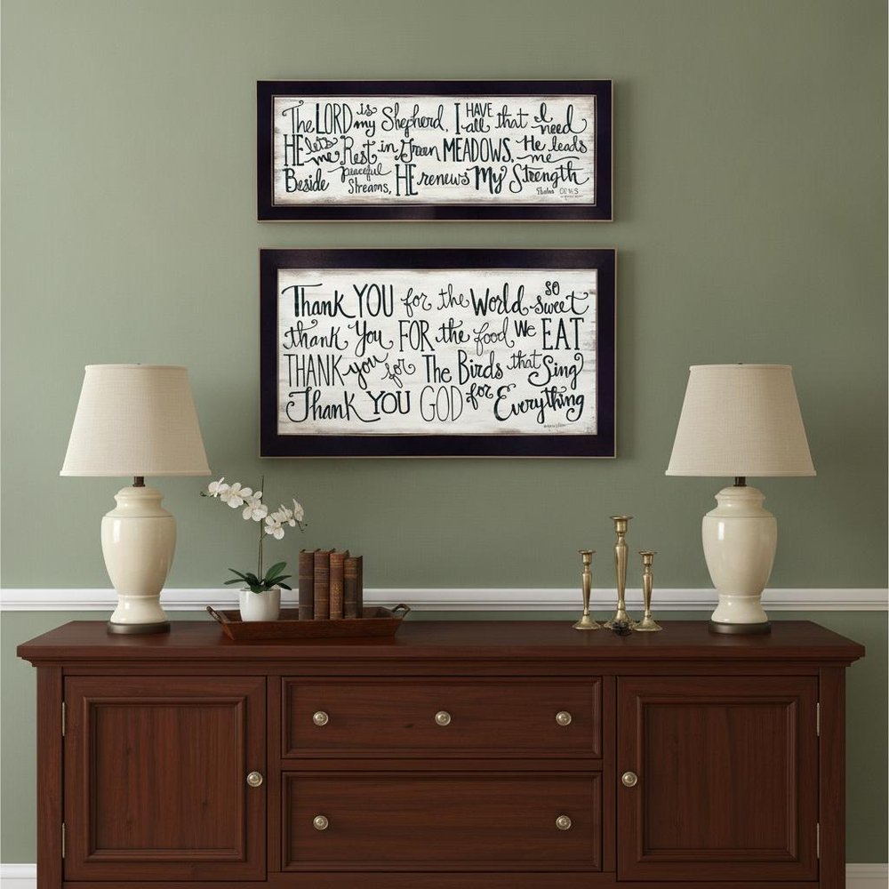 Set Of Two Thank You Lord 2 Black Framed Print Wall Art