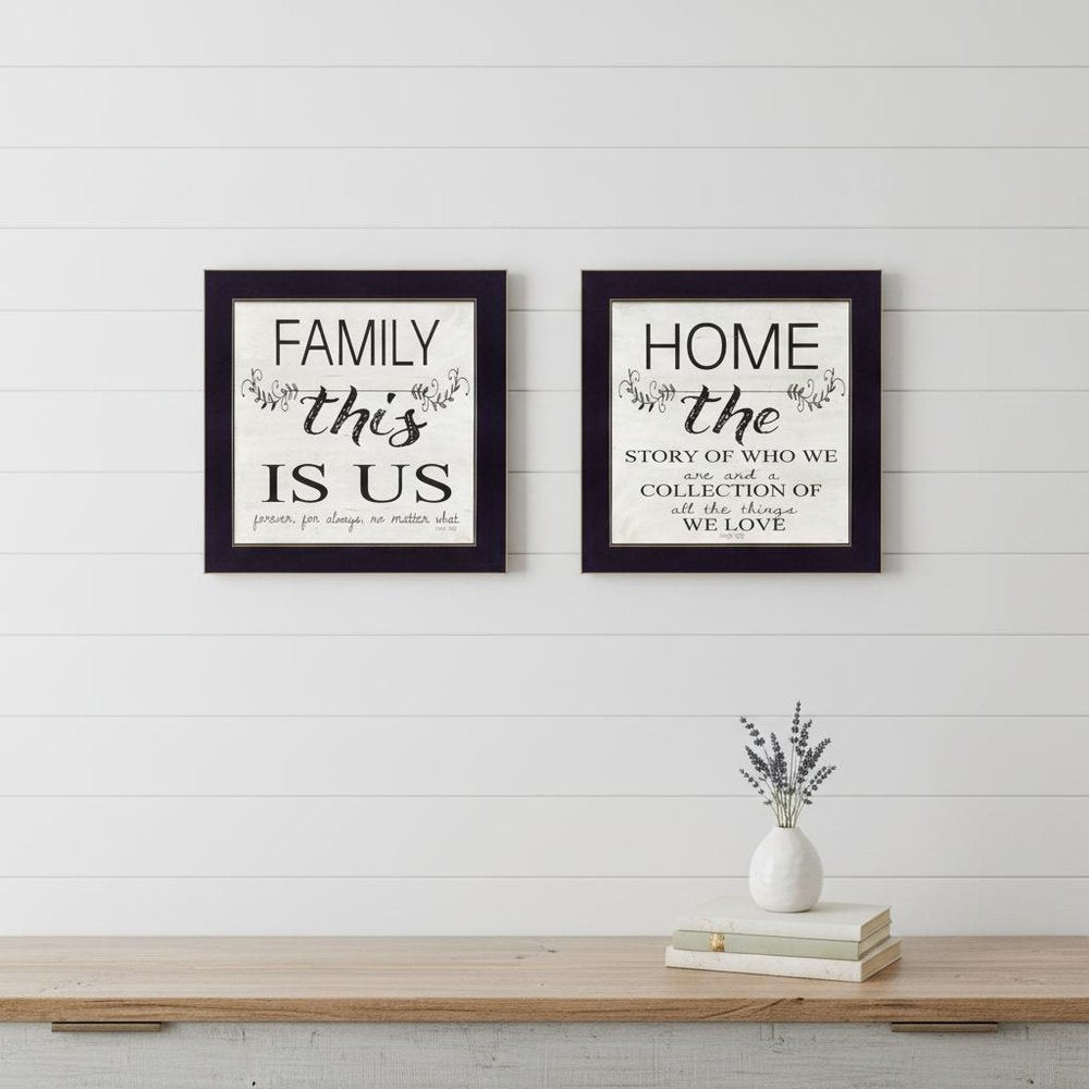 Set Of Two Family 1 Black Framed Print Wall Art