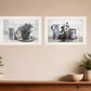 Set Of Two Floral with Tin Ware 1 White Framed Print Wall Art