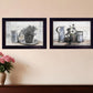 Set Of Two Floral with Tin Ware 2 Black Framed Print Wall Art
