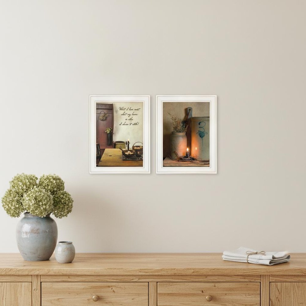 Set Of Two What I Love Most 1 White Framed Print Wall Art