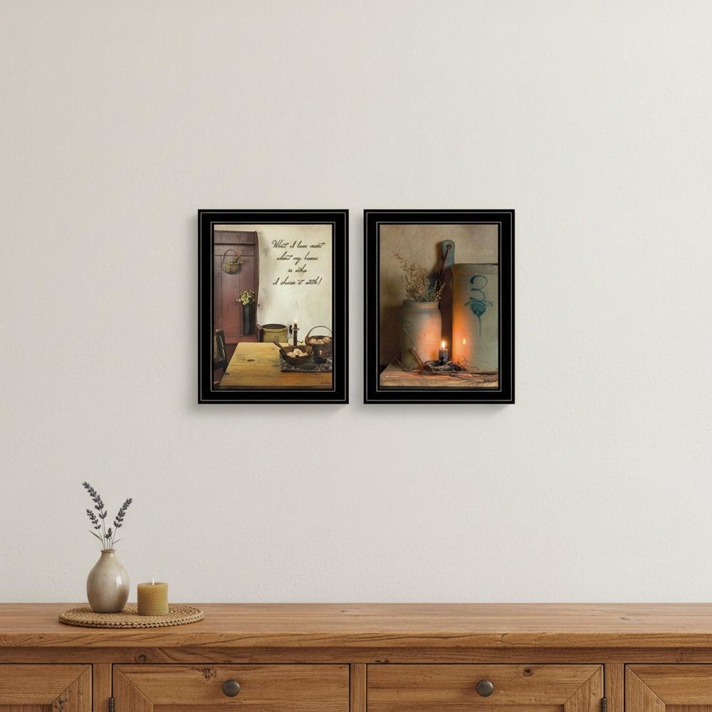 Set Of Two What I Love Most 2 Black Framed Print Wall Art