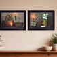 Set Of Two White or Red baskets 3 Black Framed Print Wall Art
