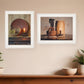 Set Of Two Red Bowl or Bittersweet Basket 1 White Framed Print Wall Art