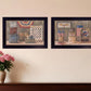 Set Of Two God Bless or Sweet Land 3 Black Framed Print Wall Art