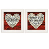 Set Of Two Love is Patient or Measure 1 White Framed Print Wall Art