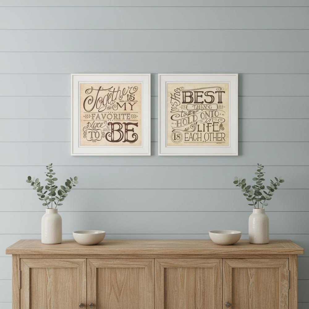 Set Of Two Together or Each Other 1 White Framed Print Wall Art