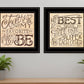Set Of Two Together or Each Other 2 Black Framed Print Wall Art