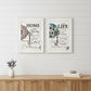 Set Of Two Life or Home 1 White Framed Print Wall Art
