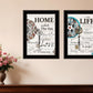 Set Of Two Life or Home 2 Black Framed Print Wall Art