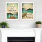 Set Of Two Right Direction or Adventure 1 White Framed Print Wall Art