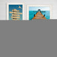 Set Of Two Beach Nautical White Framed Print Wall Art