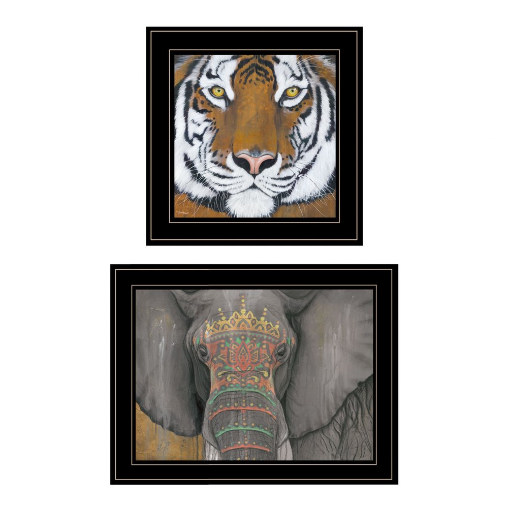 Set Of Two Wildlife II 2 Black Framed Print Wall Art