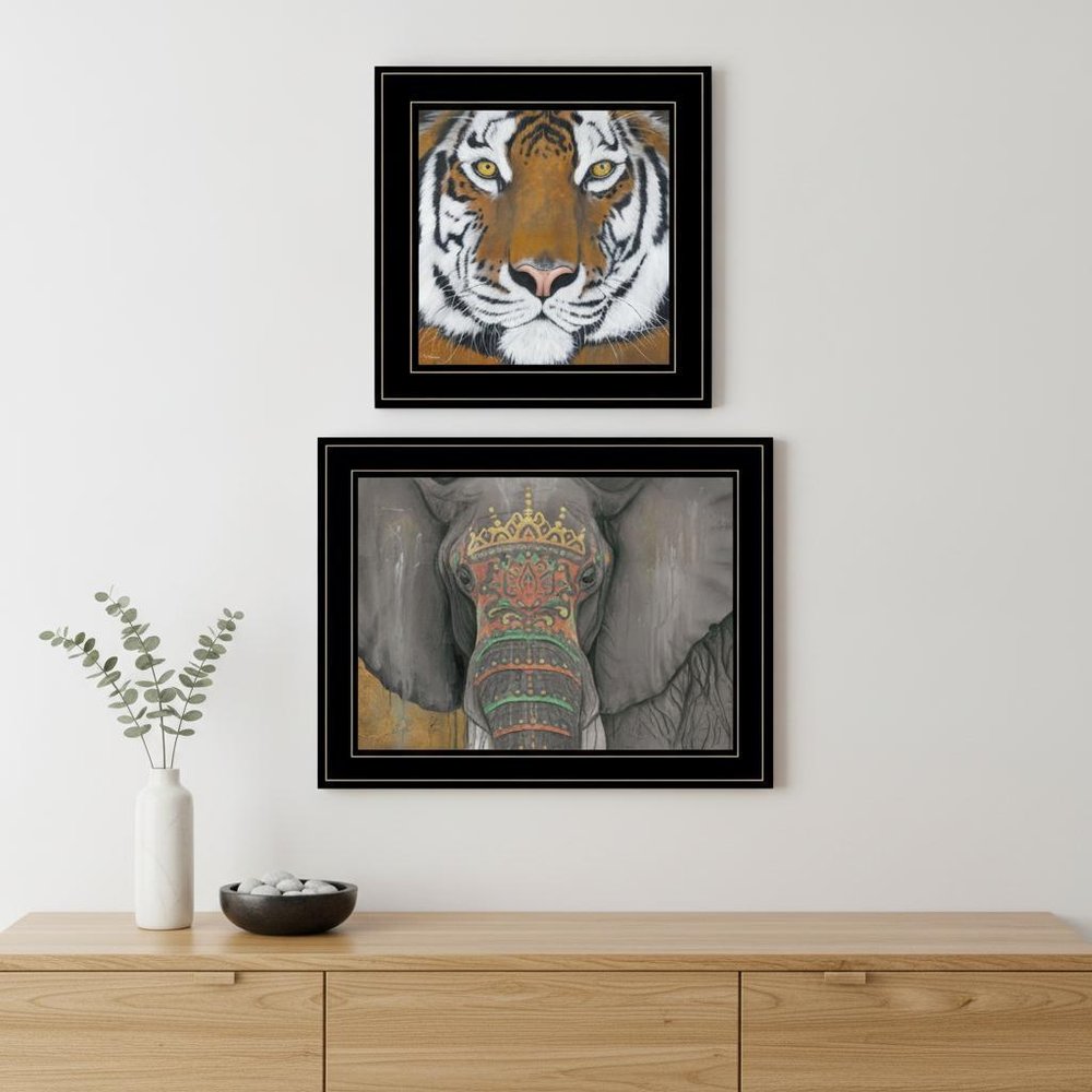 Set Of Two Wildlife II 2 Black Framed Print Wall Art