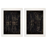 Set Of Two Airplane Patent I and II 1 White Framed Print Wall Art