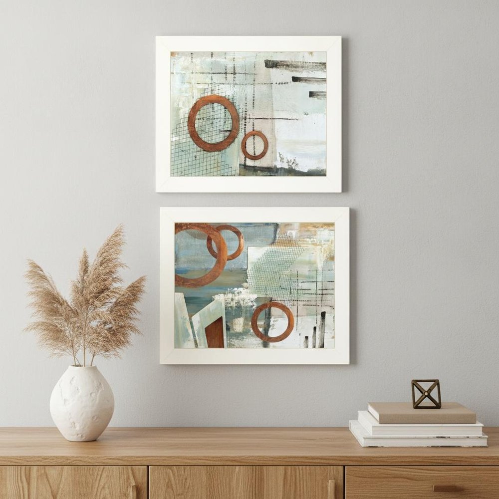 Set Of Two Balance this I and II 1 White Framed Print Wall Art