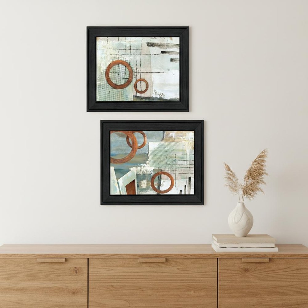 Set Of Two Balance this I and II 2 Black Framed Print Wall Art