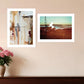 Set Of Two Abstract Flight 1 White Framed Print Wall Art